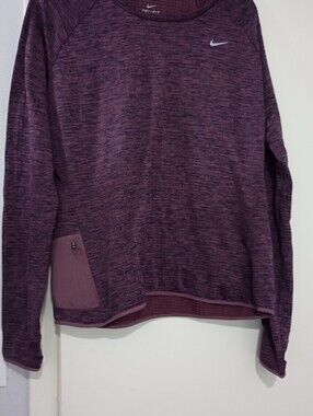 Nike Womens Purple Heather Crewneck Performance Sweater Size L